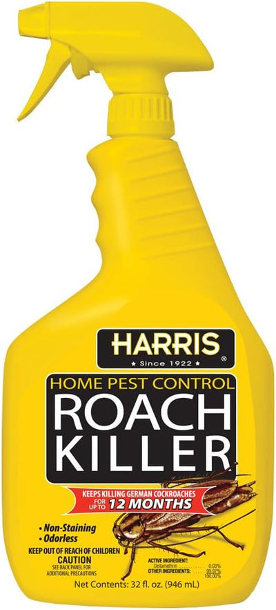1 of 1:Harris Roach Killer, spray líquido con fórmula de eliminación residual extendida de 12 meses sin olor y que no mancha (32 oz) 