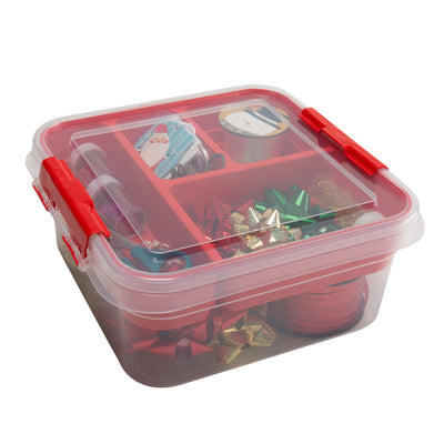 1 of 4:Simplify 5 Compartment Gift Supply Storage Box in Red 