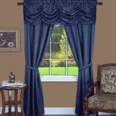1 of 1:Panache 5 Piece Window Curtain Set - 55x84 - Navy 