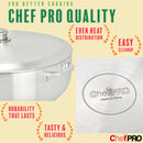 4 of 6:Marmite Caldero en aluminium de qualité commerciale Chef Pro, argentée, 3,8 litres 