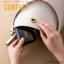 4 of 6:PREMIUS 7 Day Compact Travel Foldable Pill Organizer Box, Clear-Black, 3.3x2.95x1.18 Inches 