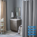 3 of 4:Bath Bliss Microfiber Soft Touch Seersucker Design Shower Curtain Liner in Silver 