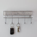 4 of 4:Porte-courrier mural en acier Home Basics Pave avec crochets à clés, chromé 