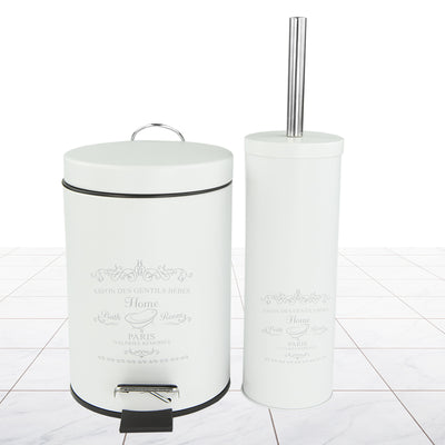 5 of 8:Home Basics Paris Design Cubo de Basura, Blanco, 3 Litros 
