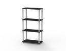 1 of 1:Home Basics 4 Tier Open Wood Storage Shelf, Black 