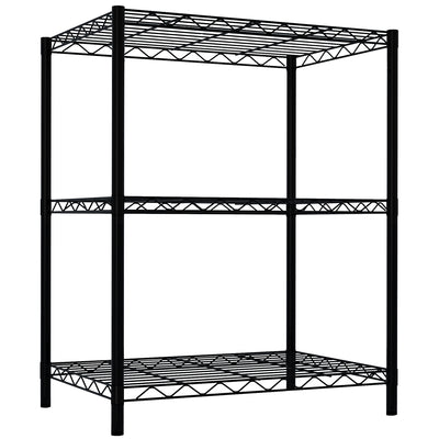 2 of 4:Home Basics 3 Tier Steel Wire Multi-Purpose Free-Standing Heavy Duty Shelf, Black 