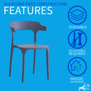 19 of 20:Chaises de salle à manger empilables en plastique Just Relax Jasper pour piscine, intérieur/extérieur, lot de 4 