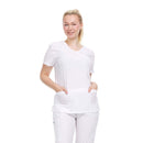 6 of 25:Heal Wear 4-Way Stretch Mock Wrap Women's Medical Scrub Top 
