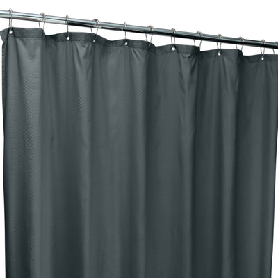 1 of 4:Bath Bliss Microfiber Soft Touch Diamond Design Shower Curtain Liner in Charcoal 