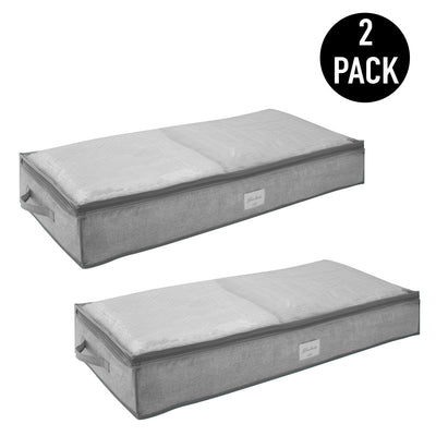 1 of 3:Simplify paquete de 2 bolsas de almacenamiento debajo de la cama en gris jaspeado 