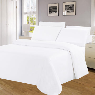 3 of 4:Parure de draps Winston en microfibre infroissable, blanche, bonnet profond de 40,6 cm 