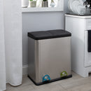 3 of 4:Neu Home 60 Liter 2 Compartment Stainless Recycle Bin 