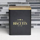 5 of 5:Boîte à biscuits Home Basics Bistro 1,7 l avec couvercle en bambou, noire 
