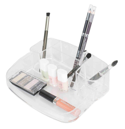 1 of 3:Home Basics 2 Tier Rounded Cosmetic Organizer, Clear 