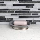 3 of 3:Home Basics Rubberized Plastic Countertop  Pedestal Soap Dish with  Non-Skid Metal Base 