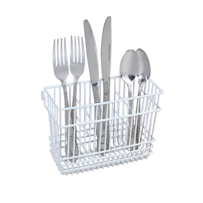 2 of 2:Detalles de cocina Cesto para cubiertos en blanco 