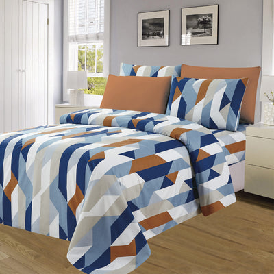 3 of 4:Essentials Bright 4 & 6 Piece Printed Wrinkle-Free Sheet Set, Cascade 