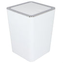 1 of 4:Home Basics Skylar - Papelera de plástico ABS con tapa abatible, 3 litros, color blanco 