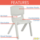2 of 7:Chaises d'apprentissage empilables en plastique JOON pour enfants, gris clair, 52,1 x 32,7 x 28 cm, lot de 2 (lot de 2) 