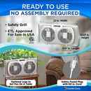 8 of 9:Ventilateur de fenêtre double Comfort Zone avec flux d'air réversible, pale de 7 pouces, blanc 