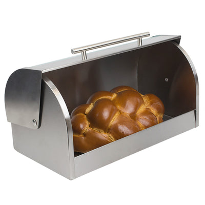 2 of 4:Boîte à pain en acier inoxydable Home Basics, 15,5 x 12,6 x 6,5 pouces 