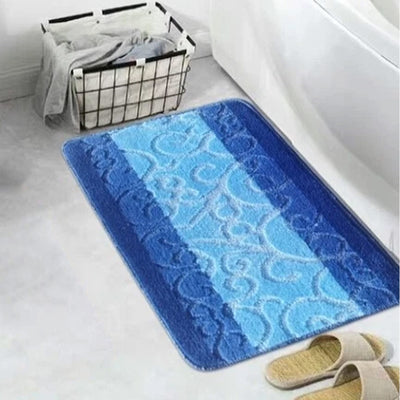 11 of 21:Vienna Scroll Two-Tone Non-Slip Soft Bath Rug, 18x30 Inches 