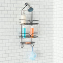 5 of 7:Home Basics Classic 2 Shelf Shower Caddy with Bottom Hooks and Center Soap Dish Tray, Bronze 