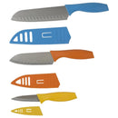 1 of 3:Home Basics 3 Piece Stainless Steel Colorful Slip Covers Knife Set 
