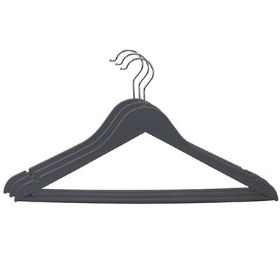 1 of 3:Home Basics Non-Slip Space-Saving Rubberized Plastic Hangers, Charcoal 