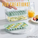 4 of 7:PREMIUS 2 Tray Ice Cube Tray with Container and Scoop, Green-Clear 
