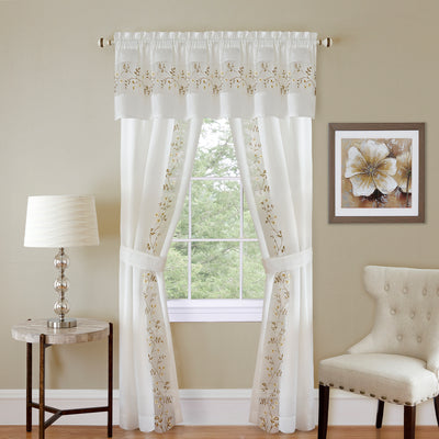 1 of 1:Ensemble de rideaux de fenêtre Fairfield 5 pièces - 55 x 63 - Blanc 