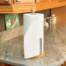 3 of 4:Home Basics Bamboo Paper Towel Holder, Natural, 6.6x13 Inches 