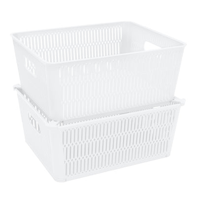 1 of 4:Simplify Slide 2 Stack It Storage Tote Baskets in White 