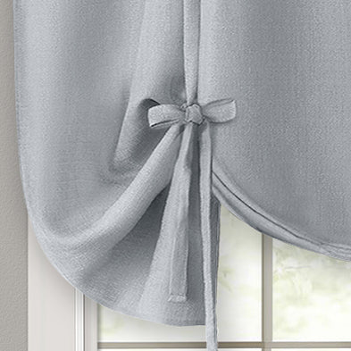 3 of 4:Darcy Window Curtain Tie Up Shade - 58x63 - Grey 
