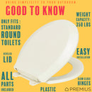 14 of 14:PREMIUS Slow Close Beveled Plastic Toilet Seat, Standard Round, 17 Inches 