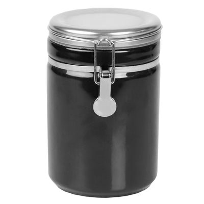 1 of 4:Boîte Home Basics de 1 134 ml avec couvercle en acier inoxydable, noire 