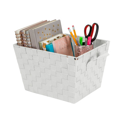 2 of 4:Petit bac de rangement tissé Simplify en gris 