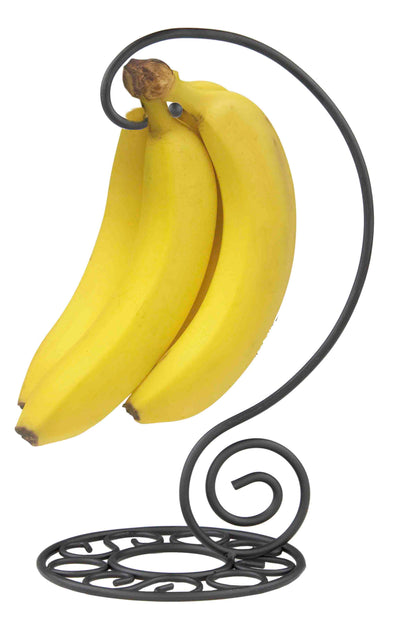 1 of 5:Bananier en acier de la collection Scroll de Home Basics, noir 