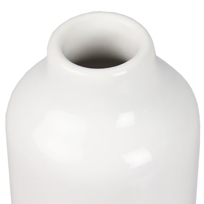 2 of 4:Ensemble huile et vinaigre en céramique Home Basics 283 ml avec détails en bambou, blanc 