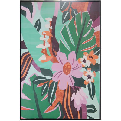 1 of 1:Premius Flores silvestres tropicales enmarcadas en lienzo lacado, 60 x 91 cm 