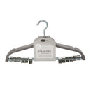 1 of 2:Lot de 6 cintres en velours avec pinces Simplify, gris 