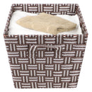 2 of 5:Home Basics Stripe Woven Strap Medium Storage Bin, Brown 