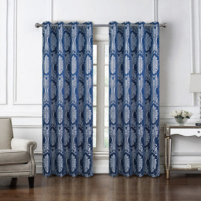 3 of 4:Jensen Damask Lurex Grommets Window Panel, 54x84 Inches 