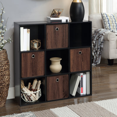 4 of 4:Cube de rangement en imitation bois Neu Home marron foncé 
