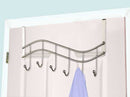 1 of 3:Étagère de rangement à 6 crochets Home Basics Wave, nickel satiné 