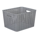1 of 2:Simplify Large Herringbone Storage Bin in Grey 