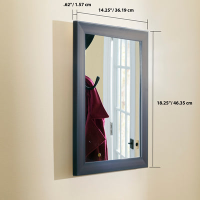 3 of 3:Home Basics Contemporary Rectangle Wall Mirror, Mahogany 