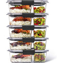 1 of 6:Rubbermaid Brilliance 10-Piece Plastic Meal Preparation Set with Built in Dividers, Clear 