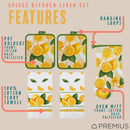9 of 61:PREMIUS 5 Piece Printed Kitchen Linen Set, 2 Cotton Towels, 2 Pot Holders, 1 Oven Mitt 