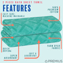 9 of 24:PREMIUS 2 Pack Geo 100% Cotton Yarn Dyed Bath Sheet Towel, 32x64 Inches 